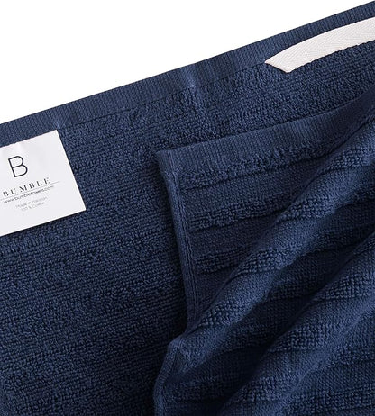 Premium Kitchen Towels (20”x 28”, 6 Pack) | Large Cotton Dish Towels | Flat & Terry Highly Absorbent Kitchen Linen Set with Hanging Loop | Navy Blue