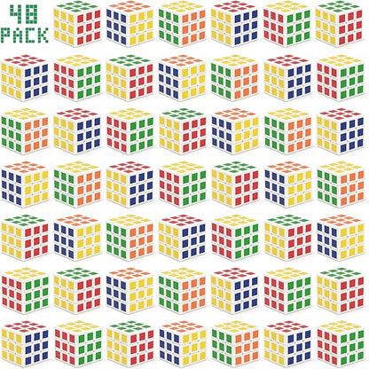 Vdealen 48 Pack Mini Cube Puzzle Party Favors for Kids, 3x3x3 Magic Cube School Rewards & Classroom Prize for Students, Birthday Party Favors Easter Valentines Day Stocking Stuffers Gifts for Kids