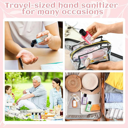 Frienda 24 Sets Black Wedding Hand Sanitizer Gift Set Travel Size Hand Sanitizers Gift Bulk Mini Sanitizer for Homeless Nursing Home Appreciation Gifts for Coworker