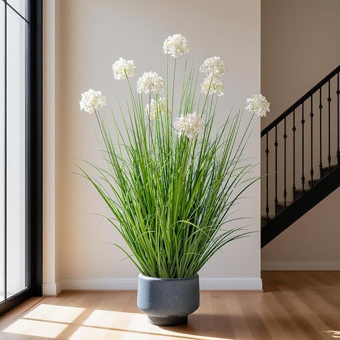 36in Lifelike Artificial Tall Grass Plant with 9 Lifelike Dandelion Flower and Non-Toxic,odorless Fake Tall Frass Plant Fake Plants for Indoor Decoration,Home Decor