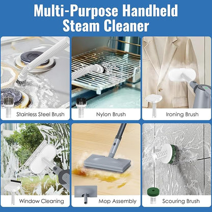FEPPO Steam Mop & Detachable Handheld Steam Cleaner for Home and Floor Cleaning, 15s Heat-Up, 230°F Floor Steamer for Deep Cleaning with Multi-purpose Attachments Hardwood Floors, Tile,Grout,Furniture