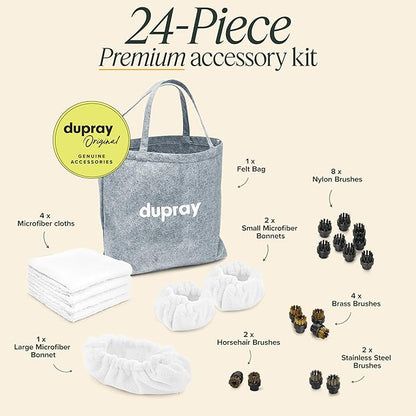 Dupray Steam Cleaning Pack Pro – 24-Piece Accessory Kit for Dupray Steam Cleaners: Versatile set includes everything needed for deep cleaning on multiple surfaces.