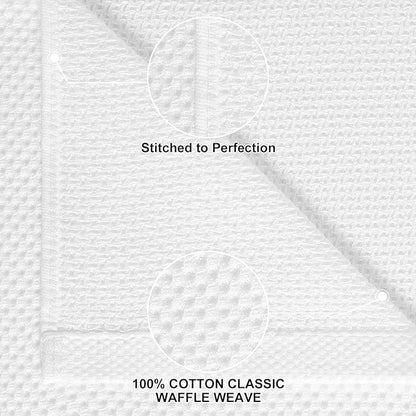 Homaxy 100% Cotton Kitchen Towels and Dishcloths Set, 12 x 12 Inches and 13 x 28 Inches, Set of 12 Bulk Kitchen Towels Set, Ultra Soft Absorbent Dish Cloths for Washing Dishes, White