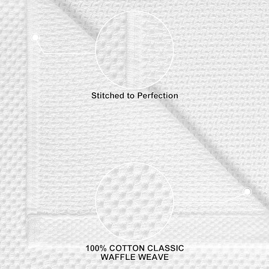 Homaxy 100% Cotton Kitchen Towels and Dishcloths Set, 12 x 12 Inches and 13 x 28 Inches, Set of 12 Bulk Kitchen Towels Set, Ultra Soft Absorbent Dish Cloths for Washing Dishes, White