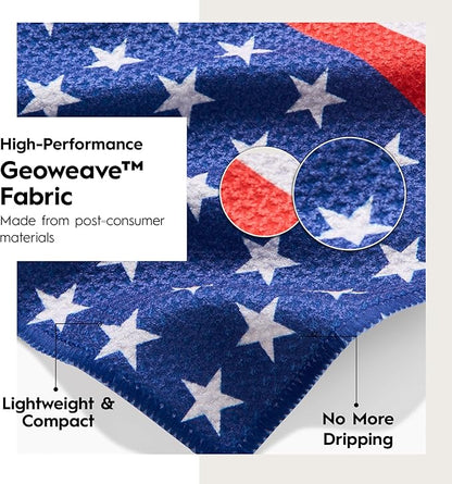 GEOMETRY Bar Towels for Kitchen Premium Towels for Cleaning Dishes & Glassware - Absorbent & Fast Drying Kitchen Towels - Star Spangled, 12" x 14" - 1-Piece