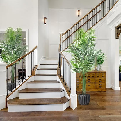 ANTING 7FT 2Pack Areca Palm Artificial Plants - Large Fake Plant for Home Decor - Tall Silk Plants Indoor - Lifelike Greenery for Any Room