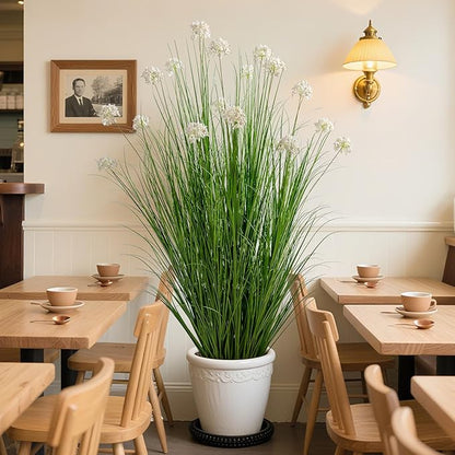 57in Lifelike Artificial Tall Grass Plant with 19 Lifelike Dandelion Flower and Non-Toxic,odorless Fake Tall Frass Plant Fake Plants for Indoor Decoration,Home Decor