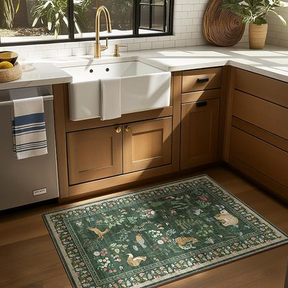 Machine Washable Throw Rugs for Entryway: Door Mat Indoor Entrance 2x3 Rug Small Area Rug Non-Slip Low Pile Soft Kitchen Rug for Front Door Indoor Entrance Entry Bedside Kids Room