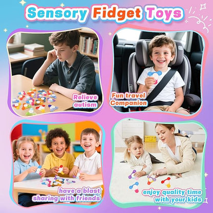 12PCS Pop Fidget Spinners - Colorful Party Favors for Kids -Fidget Spinners Bulk-Sensory Toys for Stress Relief and Anxiety - Classroom Prizes,Goodie Bag Stuffers
