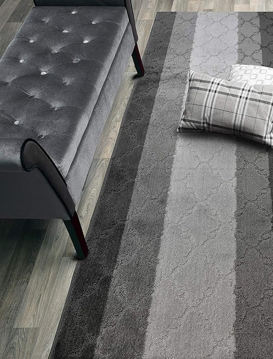 Custom Cut Hallway Runner Rug, Slip Resistant, 31 Inch Wide X Your Choice of Length, Trellis Anthracite, 31 Inch X 7 feet