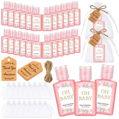 Frienda 24 Sets Baby Shower Hand Sanitizer Gift Set Travel Size Hand Sanitizers Gift Bulk Mini Sanitizer for Wedding Thank You Gifts for Guests