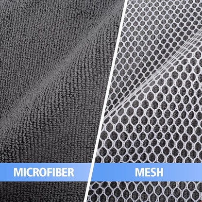 KinHwa Kitchen Washcloths for Dishes Absorbent Microfiber Dish Cloths Quick Dry Dish Rags with Poly Scour Scrub Side Ideal for Kitchen Cleaning (Gray, 10inch X10inch 9Pack)