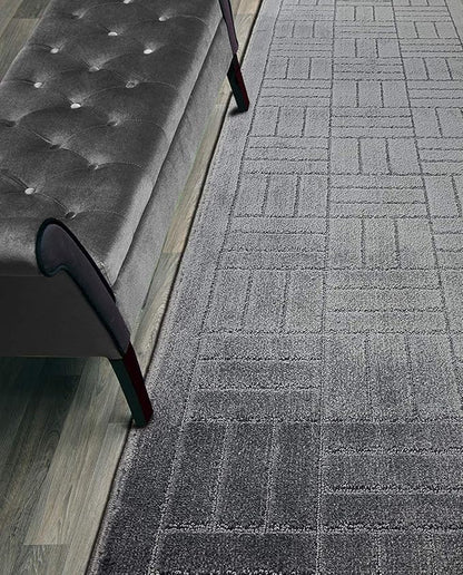 24 FT Extra Long Non-Slip Washable Runner Rug with Rubber Backing, Custom Cut Floor Mat for Kitchen Hallway Stairs Bedroom Bathroom Entry, Bricks Anthracite Grey, Your Choice of Length, (26" X 24')