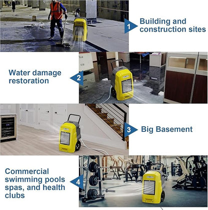 ALORAIR Storm Pro Commercial Dehumidifier 180 PPD, LGR Portable Dehumidifier with Pump, cETL Listed, 8 Years Warranty, LCD Display, for Clean-Up, Flood, Moisture