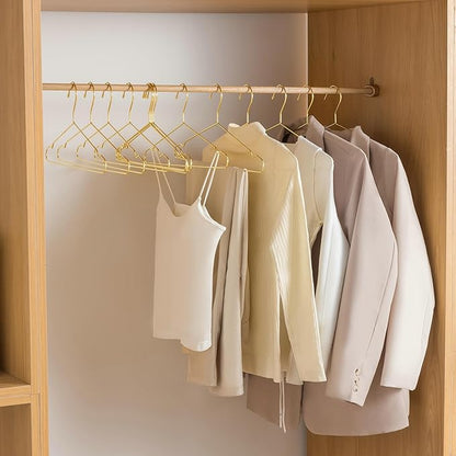 17.7" Strong Metal Wire Clothes Hangers, Coat Hanger, Standard Suit Hangers, Metal Shirt Dress Hanger Rack, 30 Pack, Gold