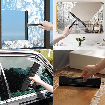 Shower Squeegee for Glass Doors, All-One-Piece Silicone with Built-in Hook Design for Easy Hanging and Cleaning, for Bathroom, Glass, Kitchen, Tile Wall, Car