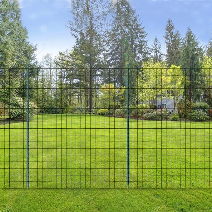Black PVC Coated Welded Wire Fencing, 72in High x 50ft Long, 2 inch x 4 inch 14GA 2/3/4/5/6 Ft Tall Welded Wire Fence Rolls, Black Metal Garden Fence Wire Roll Garden Fencing for Yard