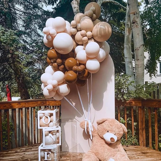 100pcs Brown Balloons 18 inch +12 inch +10 inch +5 inch Latex Party Coffee Balloon Birthday Baby Shower Decorations Wedding Balloons bulk