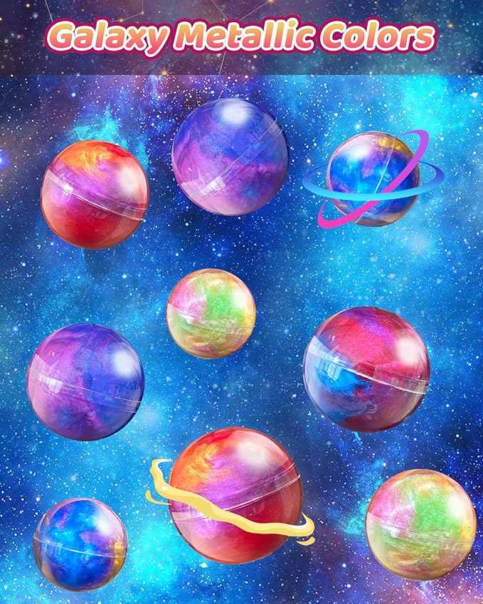 24 Pack Galaxy Slime Party Favors, Non-Sticky, Stress Relief Treasure Box Toys for Classroom Prizes, Valentines Day Student Gifts Goodie Bags Stuffers for Kids Boys Girls 4-8, 8-12