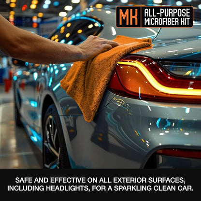 Suds Lab Premium Microfiber Towels for Car Detailing, Cleaning, Washing, Polishing - 16"x16" Ultra-Soft, Edgeless, Scratch-Free Cloth, Dual-Weave, Pack of 12