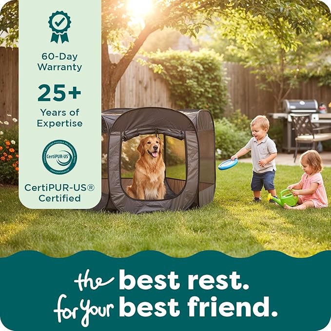 FurHaven Portable Pet Playpen for Dogs & Cats, Extra Large Indoor Kitten Playpen with Mesh Sides, Foldable Dog Playpen for Small Dogs, Pop Up Travel Dog Pen, X-Large, Gray Pebbles