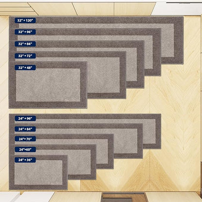 Machine Washable Runner Rug 32" x 120", Non Slip Kitchen Mat for Floor, Absorbent Entryway Rug for Kitchen, Bedroom, Living Room, Hallway, Door (Roll Packing)