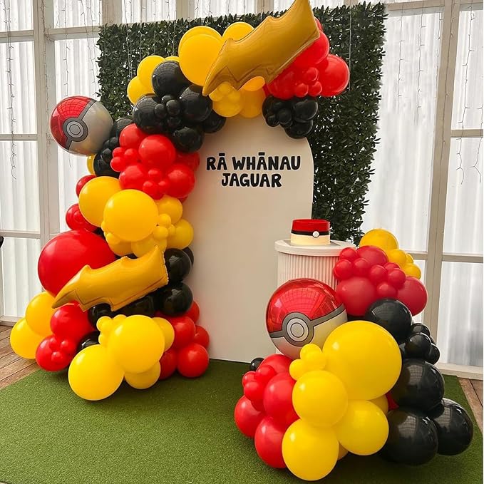 Red Black Yellow Balloon, 60 Pcs 12 Inches Cartoon Game Balloons for Kids Cartoon Theme Anniversary Birthday Baby Shower Engagement Party Decorations