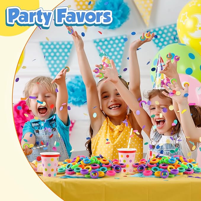 Fidget Toys Party Favors for Kids: 50 Pack Spinner Rings Bulk - Treasure Box Stress Toys for Teacher Classroom Prizes - Easter Basket Stuffers Bulk for Birthday Party Gifts