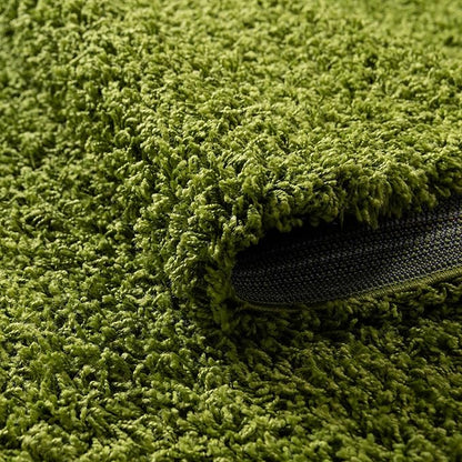 Unique Loom Solid Shag Collection Area Rug (6' 1" Round, Grass Green)
