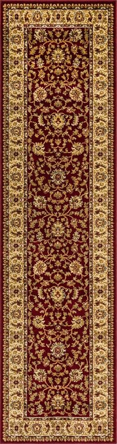Rugs.com Aditi Collection Rug – 2' 7 x 10' Runner Red Low Rug Perfect for Living Rooms, Large Dining Rooms, Open Floorplans