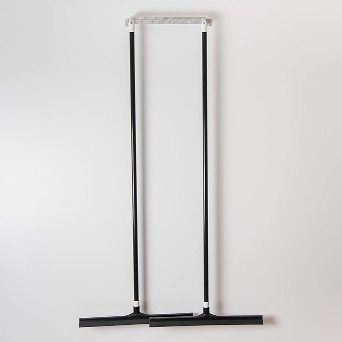 SPARTA 3656703 Plastic Floor Squeegee, Shower Squeegee, Heavy Duty Squeegee With Rubber Blade For Windows, Glass, Shower Doors, Floors, Windshields, 20 Inches, Black