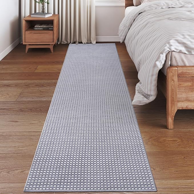 YDKGL 2x6 ft Boho Kitchen Runner Rugs Mat Woven Runners for Hallways Washable Non Slip, Soft Long Entryway Laundry Hall Floor Runner Carpet for Indoor Backdoor Bedroom Kitchen Living Room, Gray