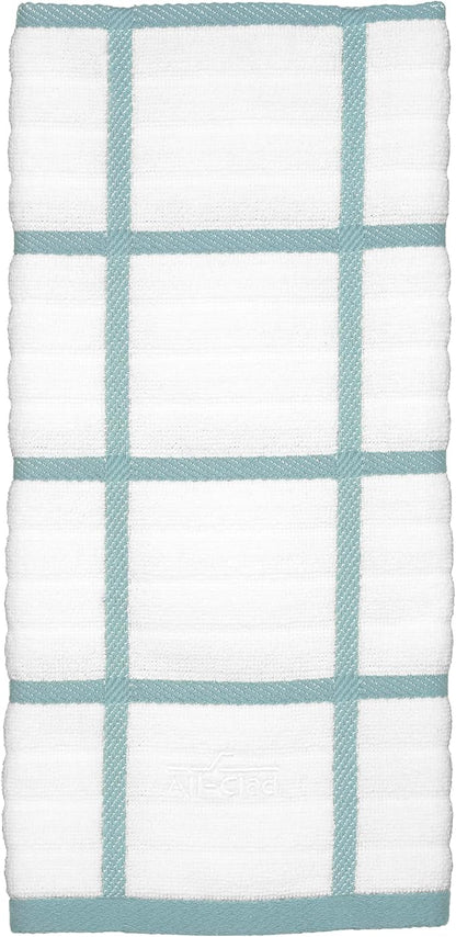 All-Clad Checked Kitchen Towel: Highly Absorbent, Super Soft Long Lasting - 100% Cotton, 17"x30" Tea Towel for Cleaning & Drying Dishes, Pans, Glassware, or Countertops, (1-Pack), Rainfall