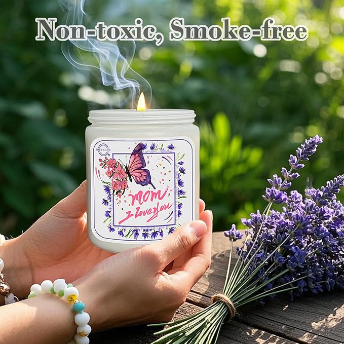 Christmas Gifts for Mom, Lavender Eucalyptus Scented Candles for Home Scented, Soy Wax Aromatherapy Candle, Non Toxic, 50 Hour Long Burning, Birthday Thanksgiving Gift for Mom Mother