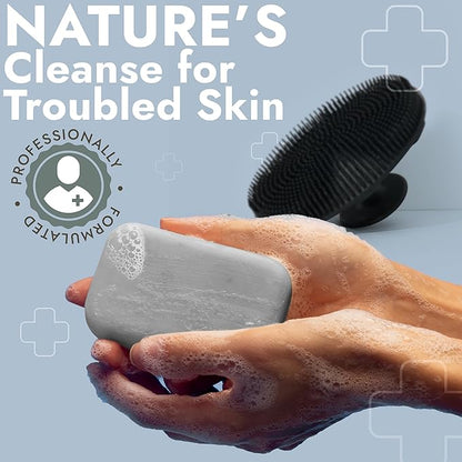 Antibacterial Soap Antibacterial Hand Soap for All Skin Types | Kills 99.9% of Germs & Bacteria | Helps with Jock Itch, Athlete’s Foot & Itchy Skin | Manuka Honey Charcoal Soap with Scrubber Pack of 2
