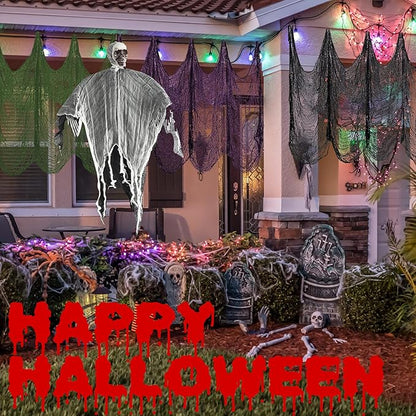 Legigo 6 Pack Halloween Creepy Cloths Cheesecloths, Spooky Black Mesh Fabric Cheese Cloths for Crafts, Scary Gauze Fabric for Party Supplies Home Wall Doorway Outdoor Yard Decor(6 Colors)
