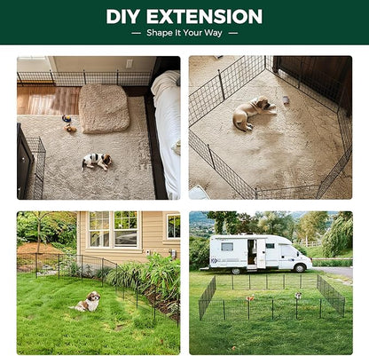 FXW MiniPaws Unleashed Dog Playpen for Yard & RV Camping, Expandable 20-inch 16 Panels for Puppies and Small Dogs, Portable for Indoor and Outdoor Use