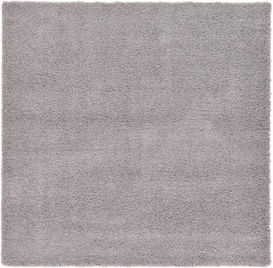 Unique Loom Solid Shag Collection Area Rug (8' Square, Cloud Gray)