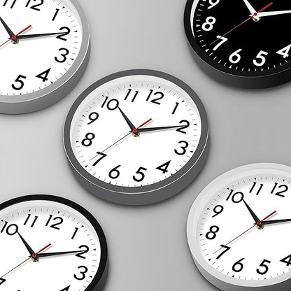 Wall Clock Small Analog 8 Inch Silent Non Ticking Battery Operated Modern Simple Decorative for Kitchen Office Bedroom Bathroom Living Room(Gray)