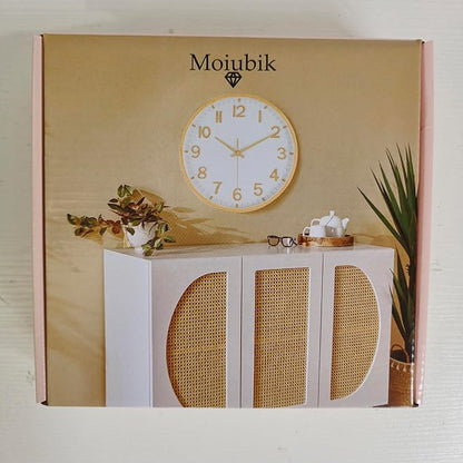 Wall Clocks Battery Operated 12 inch Modern Wall Clock,Silent Non Ticking Wall Clock for Living Room Bedroom Kitchen Office Classroom Decor (Green White)