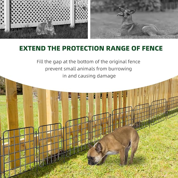 30ft x 22in Garden Fence Animal Barrier, 28 Panels No Dig Fence Border, Rustproof Metal Decorative Garden Fence with Ground Stake, Flower Bed Edging Border for Dog, Rabbit, Outdoor Yard Patio Decor