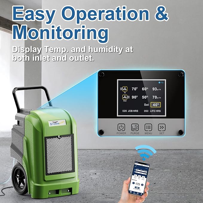 ALORAIR Commercial Dehumidifier with Pump Drain Hose, 190 Pints Smart WiFi Industrial Dehumidifier Large Capacity for Basements, Garages, Mall & Job Sites, 5 Years Limited Warranty