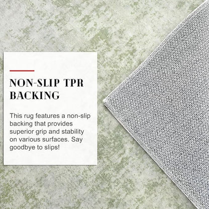 Modern Abstract Hallway Runner Rug, Sage Green Grey 2x8 Runner Rug, Washable Kitchen Runner Non-Slip Soft Thin Print Faux Wool Carpet for Entryway Bedroom Laundry Room Indoor