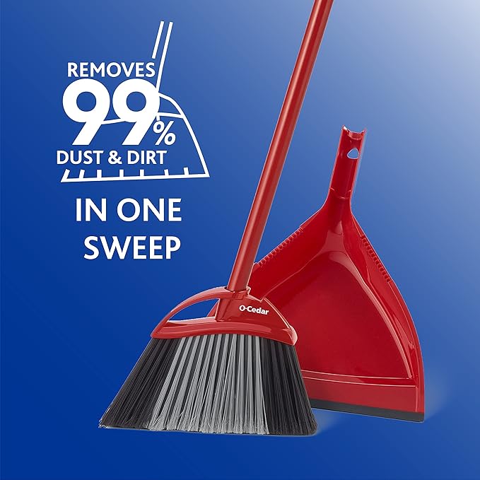 O-Cedar PowerCorner Angle Broom with Dustpan