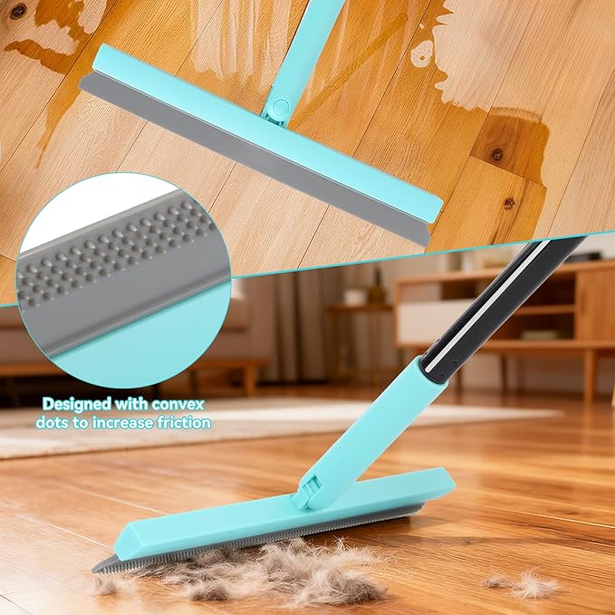 Rubber Broom for Carpet Pet Hair Remover,with Multifunction Magic Broom,air Broom,for pet Removal Fluff Carpet, Hardwood Floor, Cleans Glass, Fine Dust, Hair, Liquid (Black)