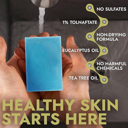 Antifungal Soap | Deep-Cleansing & Exfoliating Bar for Men & Women | Natural Ingredients with Tea Tree & Eucalyptus | Helps Soothe Jock Itch, Ringworm & Athlete’s Foot Pumice Bar Soap