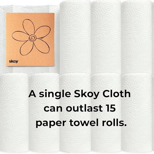 Skoy Cloth, 8-Pack Versatile Swedish Dishcloths for Kitchen and Household Use, Reusable Cleaning Cloths, Planet-Friendly, Dishwasher and Dryer-Safe, Turquoise
