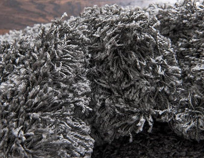 Unique Loom Solid Shag Collection Area Rug (7' 1" x 10' Rectangle, Graphite Gray)