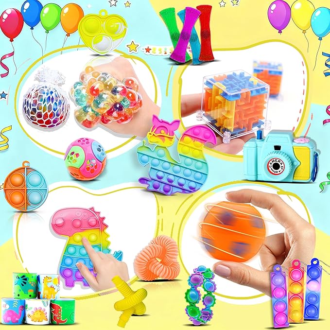 BicMan 2000pcs Party Favors Goodie Bags for Kids, Fidget Toys Pack, Stocking Pinata Stuffers, Birthday Gifts, Classroom Prize, Treasure Box, Carnival Prizes, Easter Eggs Fillers