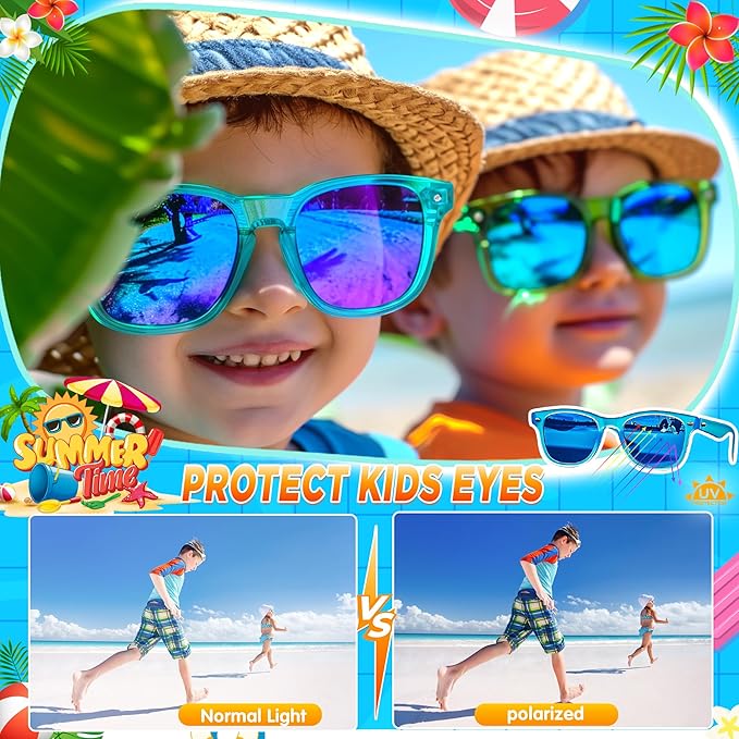 GIFTINBOX Kids Sunglasses Bulk, 16Pack Translucent Sunglasses For Kids Boys Girls Age 3-8, Great Gifts for kids, Birthday Party,Beach, Pool Party Favor